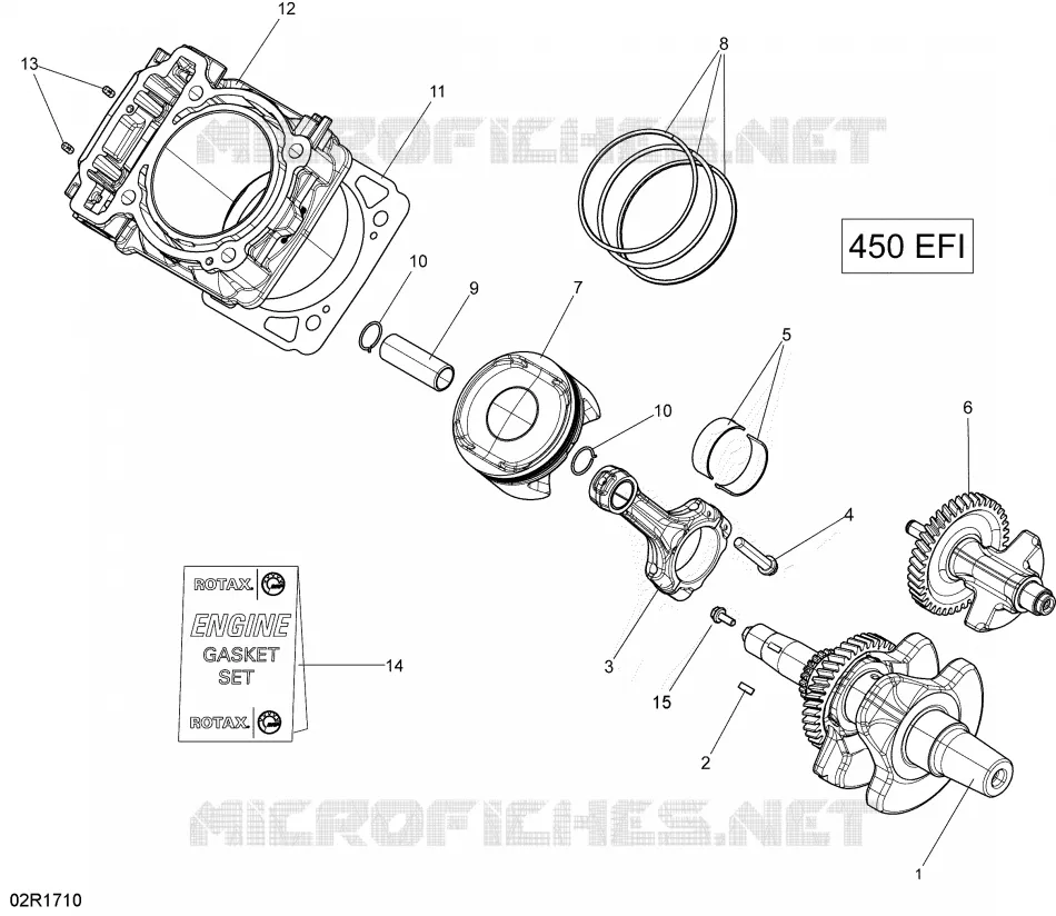 Crankshaft and Pistons - 450 EFI