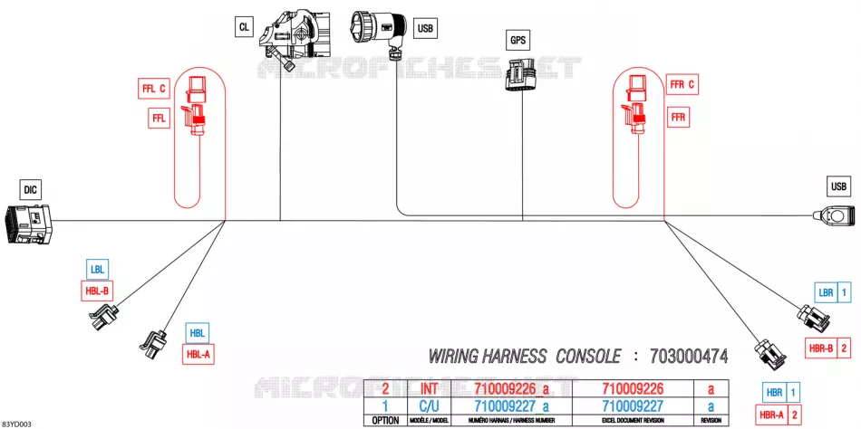 08- 0 - CONSOLE WIRING HARNESS - 710009226