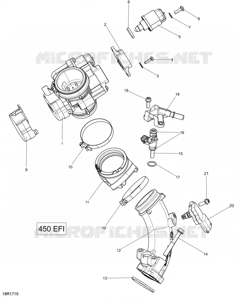 Air Intake Manifold and Throttle Body - 450 EFI