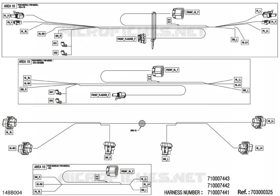 08- 0 - FRONT WIRING HARNESS - 710007442