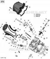 Rotax - Cylinder Head, Front - 570 EFI