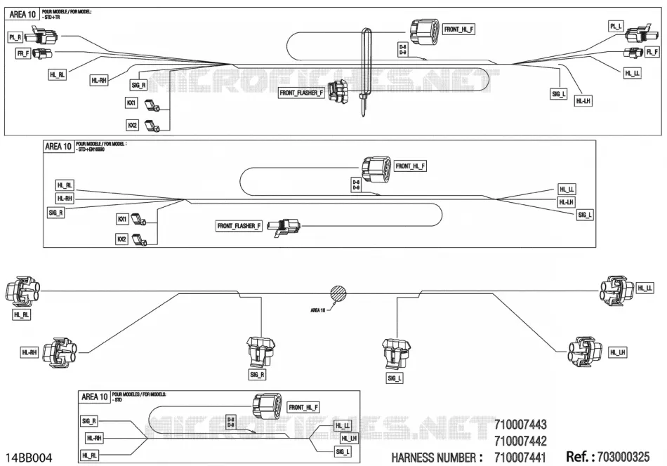 08- 0 - FRONT WIRING HARNESS - 710007442 - MODEL WITH ABS