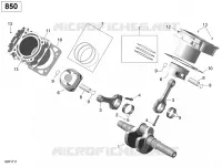Crankshaft, Piston and Cylinder - 850 EFI