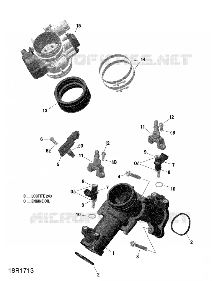 Air Intake Manifold and Throttle Body - 1000R EFI
