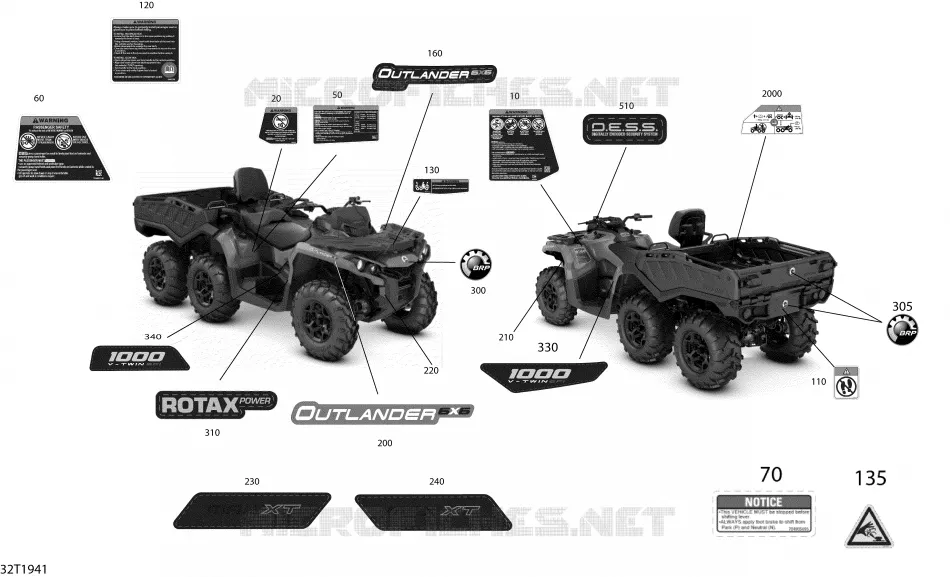 Decals Outlander MAX - 6X6 - XT - North America
