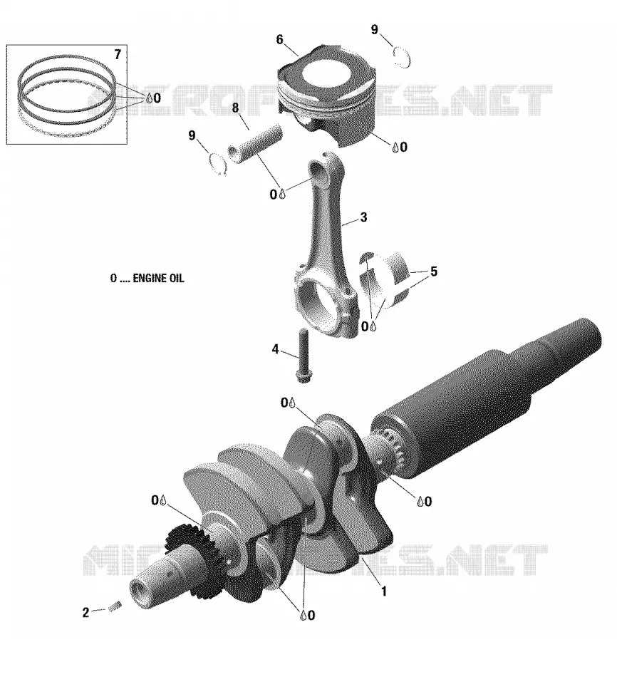 Engine - Crankshaft And Pistons - 600 ACE