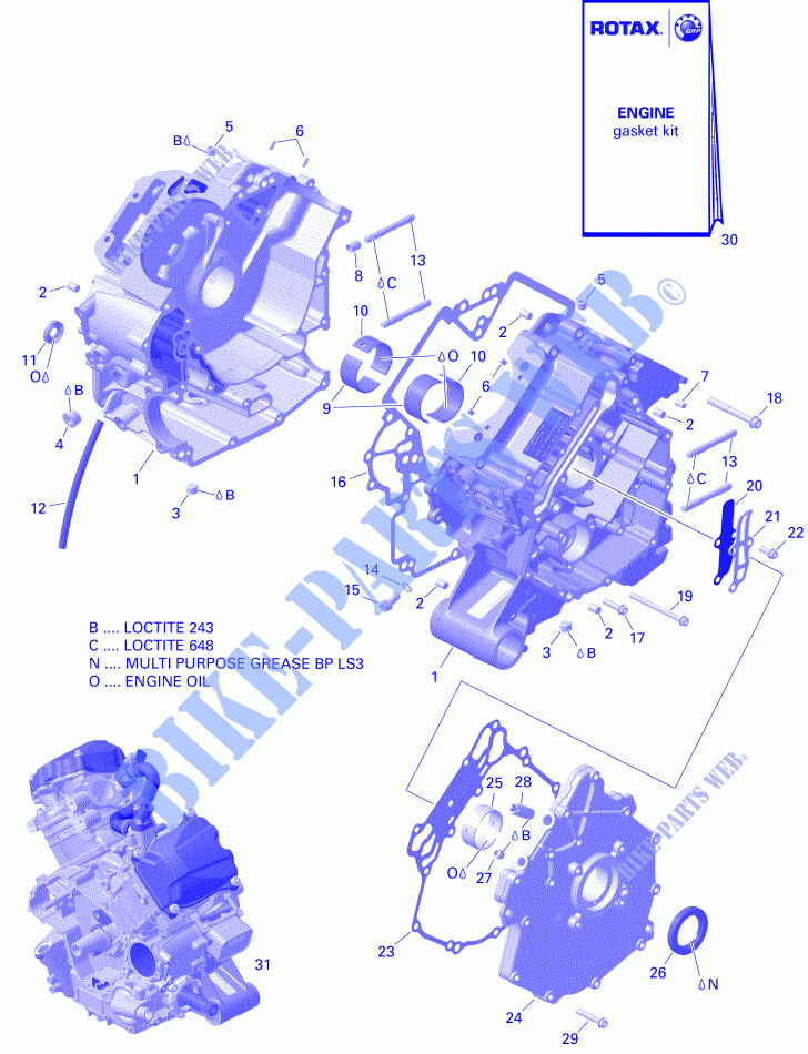 Rotax   Crankcase Version 2 for Can-Am OUTLANDER 6X6 650 T 2021