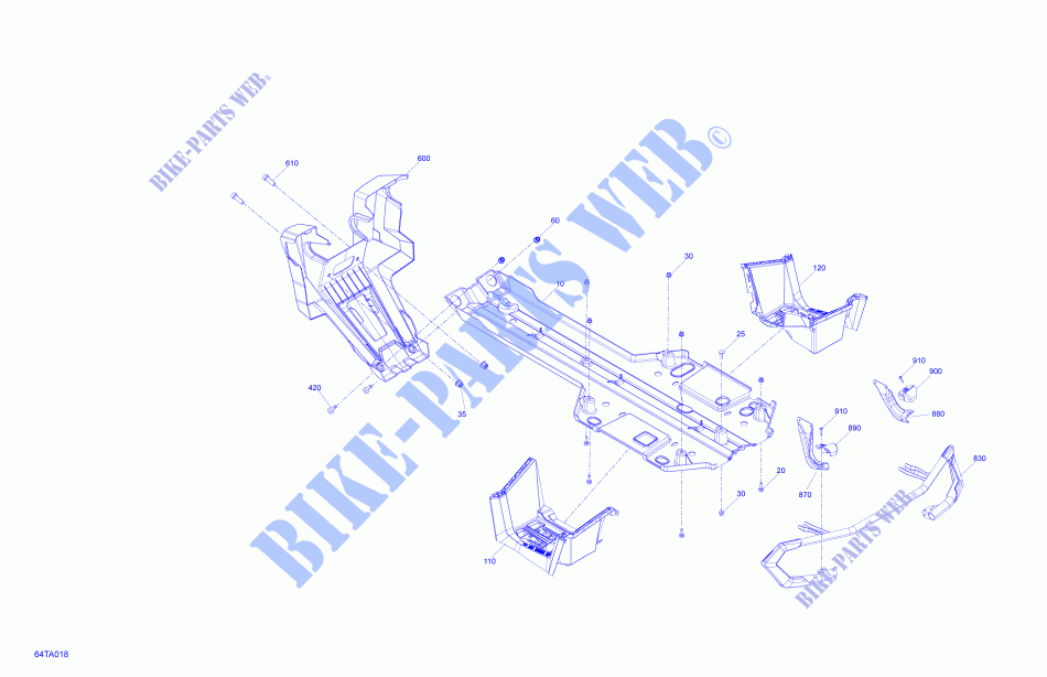 Body   Skid Plate for Can-Am OUTLANDER X MR 850 (VISCO-4LOK) 2021
