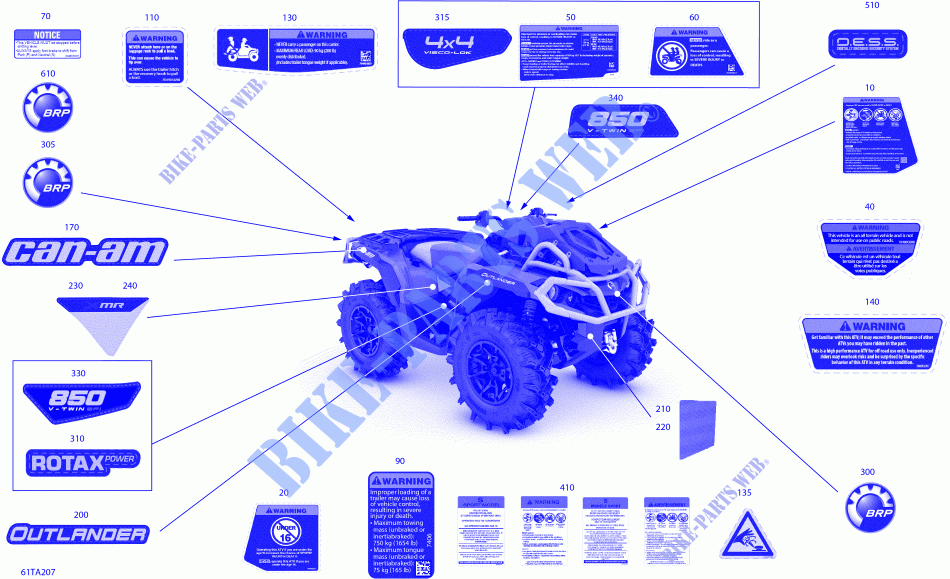 Body   Decals for Can-Am OUTLANDER X MR 850 2021