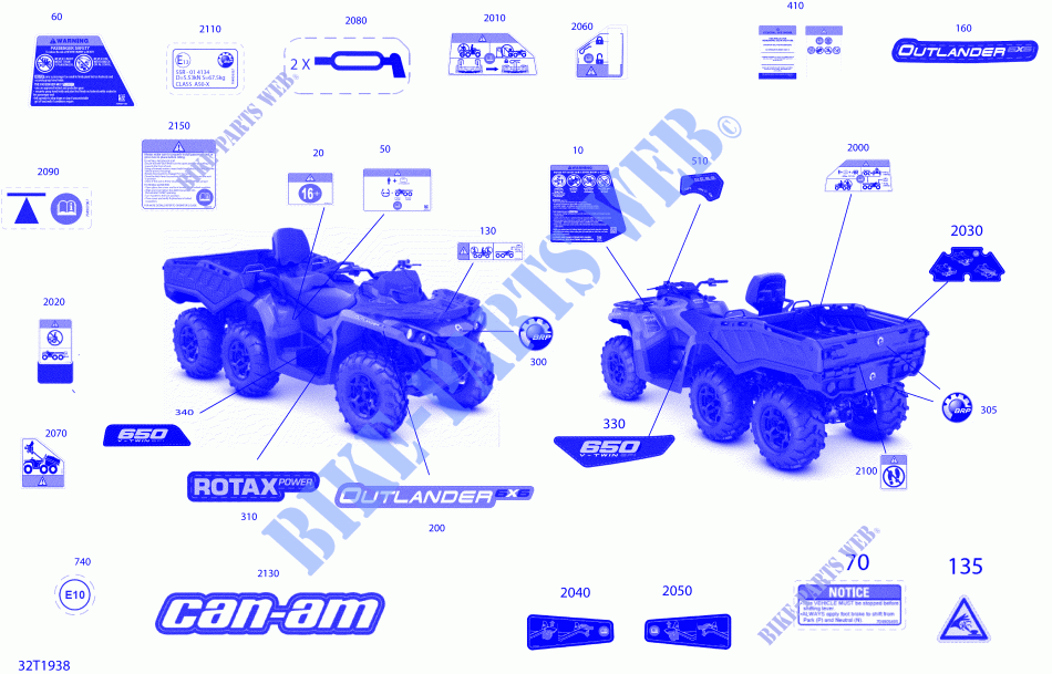 Decals Outlander 6X6   650 EFI   DPS   Europe for Can-Am OUTLANDER 6X6 650 T3 2019
