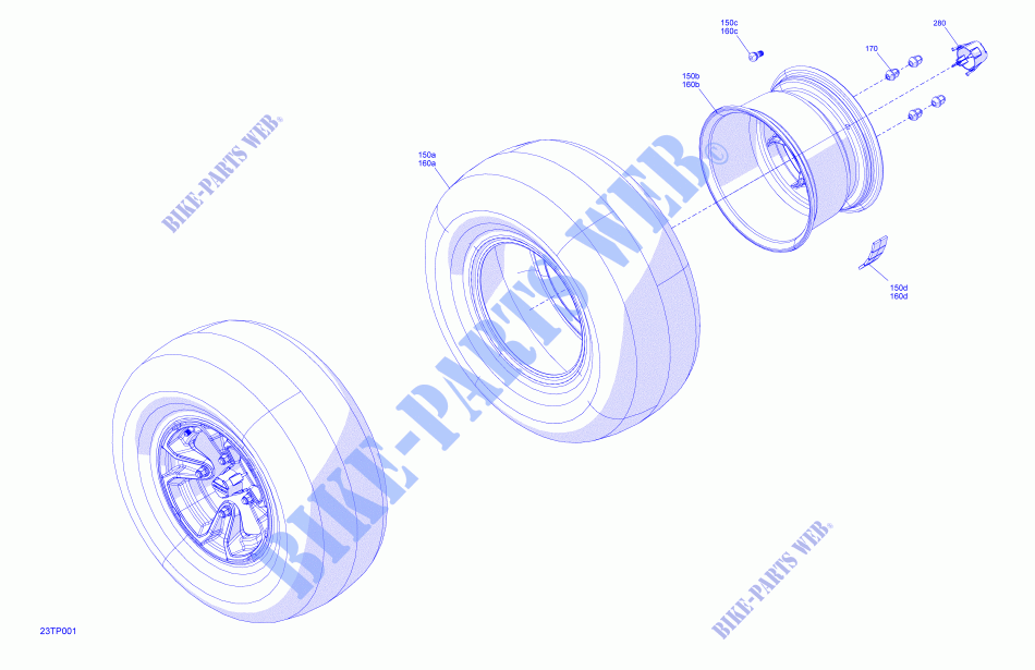 Drive   Rear Wheels   DPS for Can-Am OUTLANDER 1000R 2016