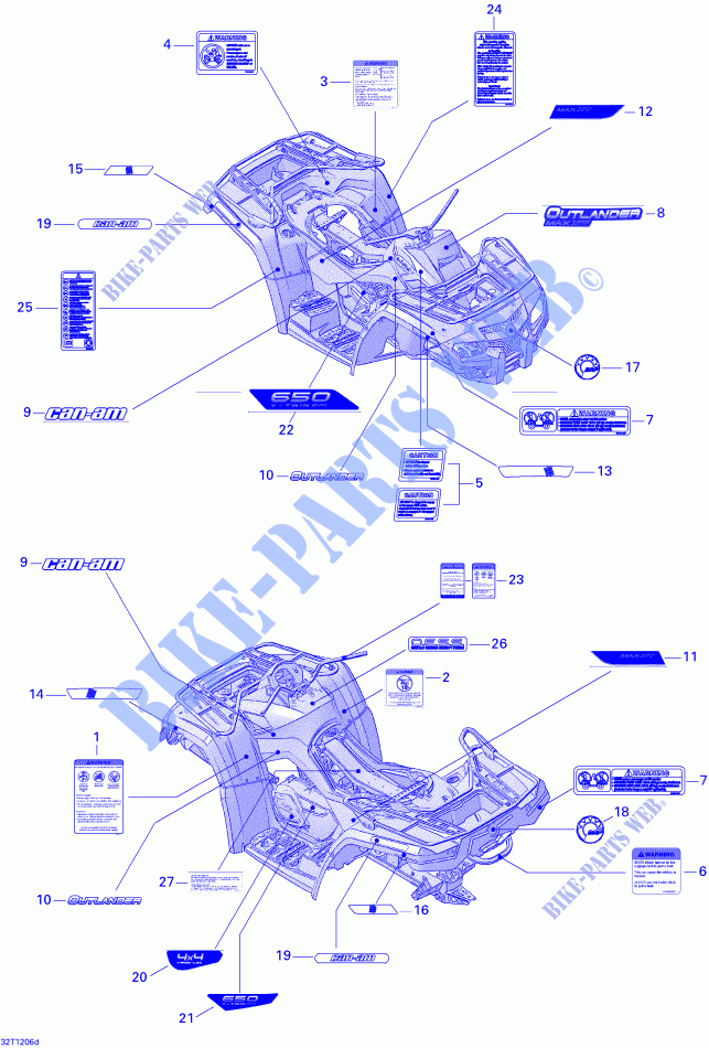 Decals , 2VCA Model for Can-Am OUTLANDER MAX 650 2012