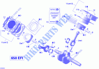 Crankshaft, Piston And Cylinder for Can-Am OUTLANDER MAX 650 2009