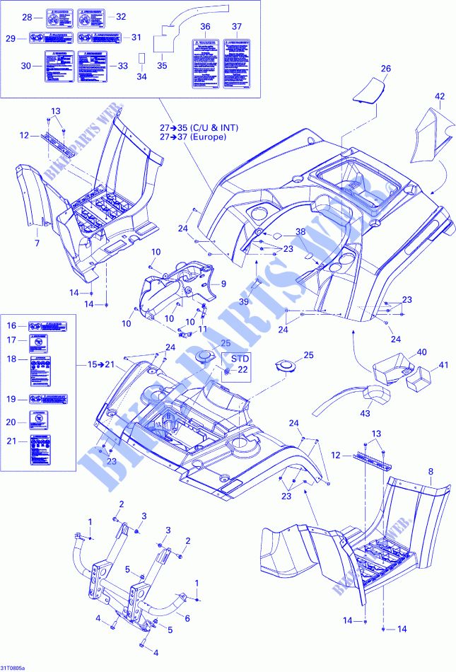 Body And Accessories 1, STD for Can-Am OUTLANDER 400 EFI 2008