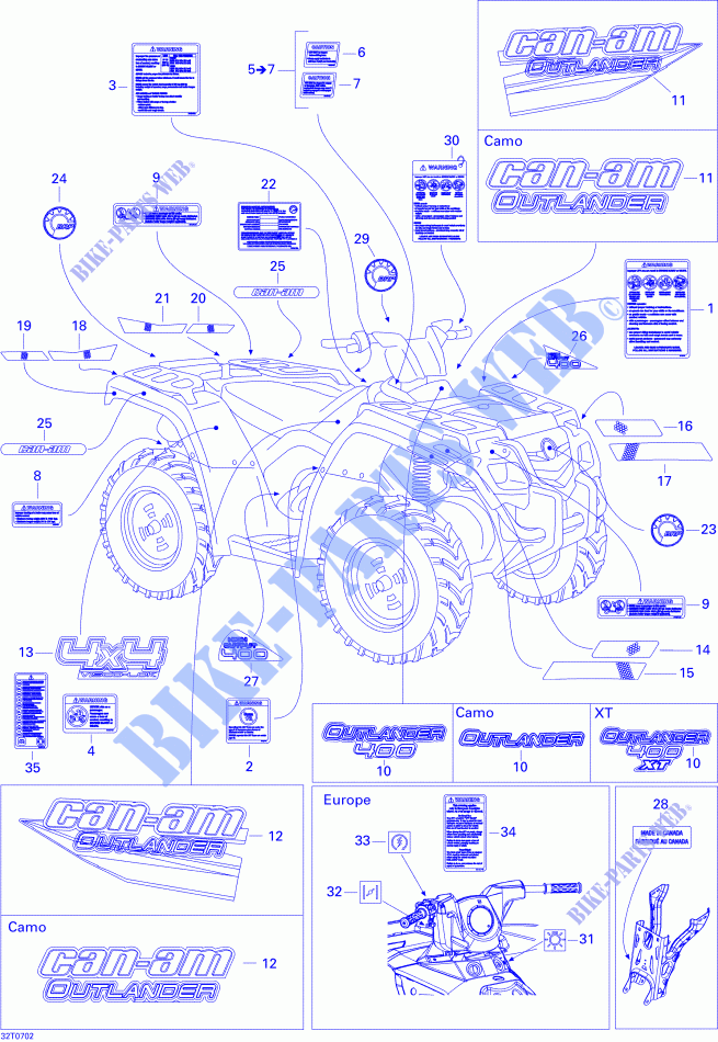Decals STD for Can-Am OUTLANDER 400 2007