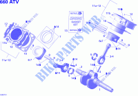 Crankshaft, Piston And Cylinder for Can-Am OUTLANDER MAX XT 650 2007