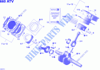Crankshaft, Piston And Cylinder for Can-Am OUTLANDER 650 2007