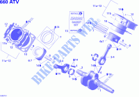 Crankshaft, Piston And Cylinder for Can-Am OUTLANDER XT 650 2007