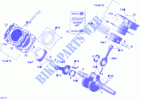 Crankshaft, Piston And Cylinder for Can-Am OUTLANDER XT 500 2007
