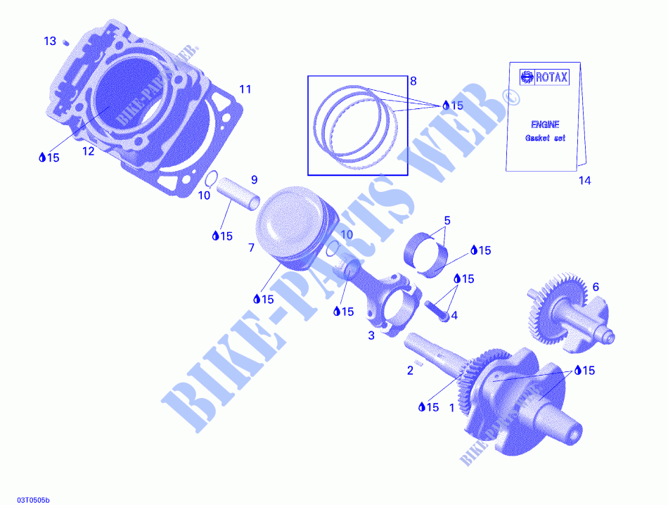 Crankshaft, Piston And Cylinder for Can-Am OUTLANDER 4X4 330 2005