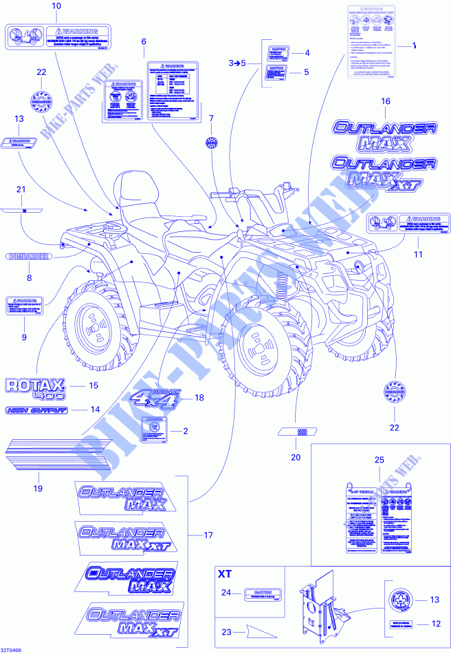 Decals for Can-Am OUTLANDER MAX 400 2004