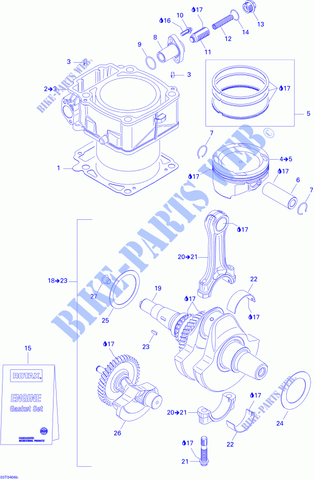 Crankshaft And Cylinder for Can-Am QUEST MAX 650 2004