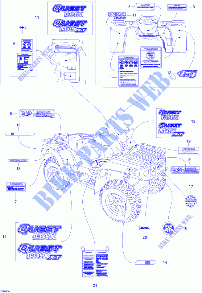 Decals for Can-Am QUEST MAX 650 2004