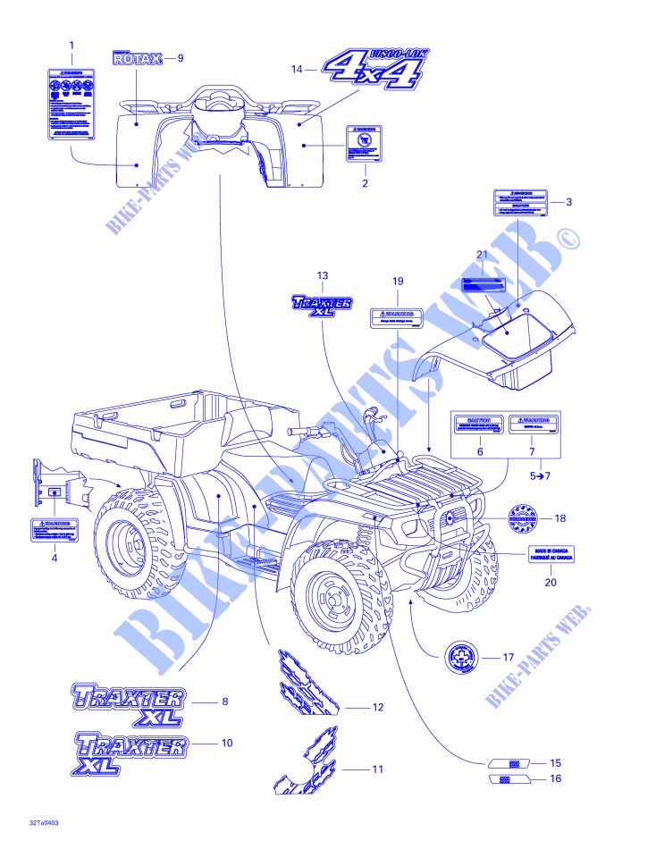 Frame And Body for Can-Am TRAXTER XL 2004
