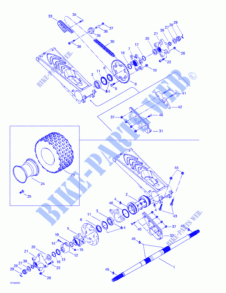 Drive System, Rear for Can-Am DS 650 2002