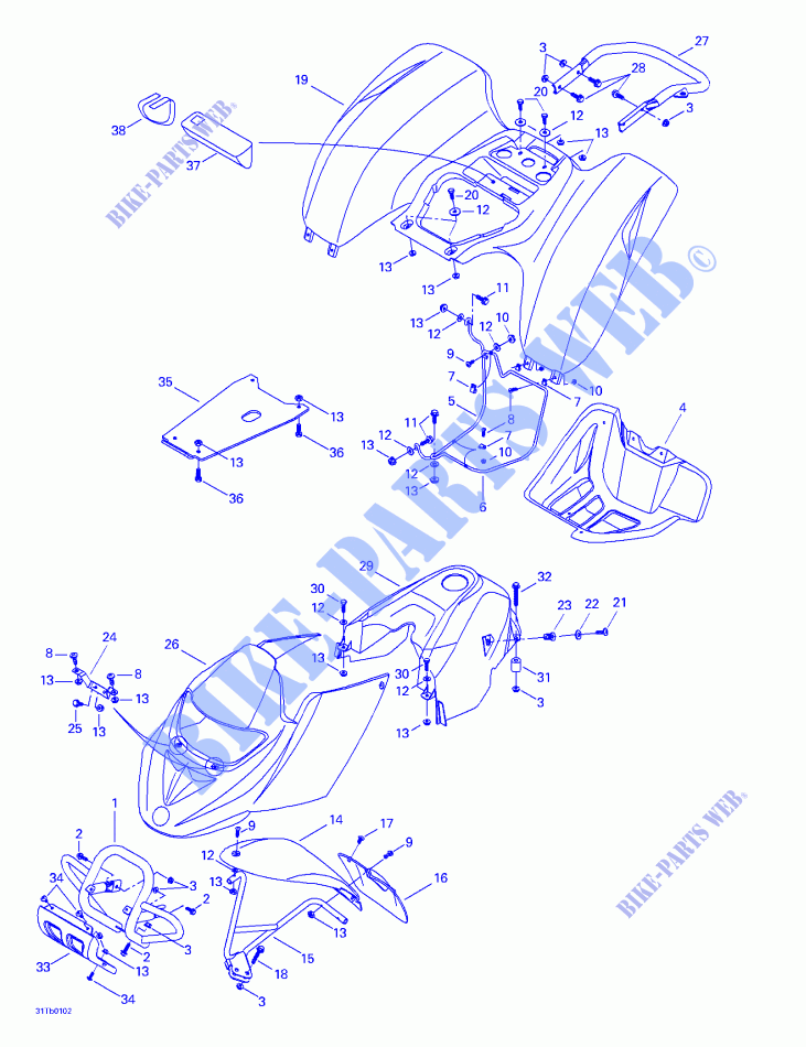 Body for Can-Am DS 650 7404 2001
