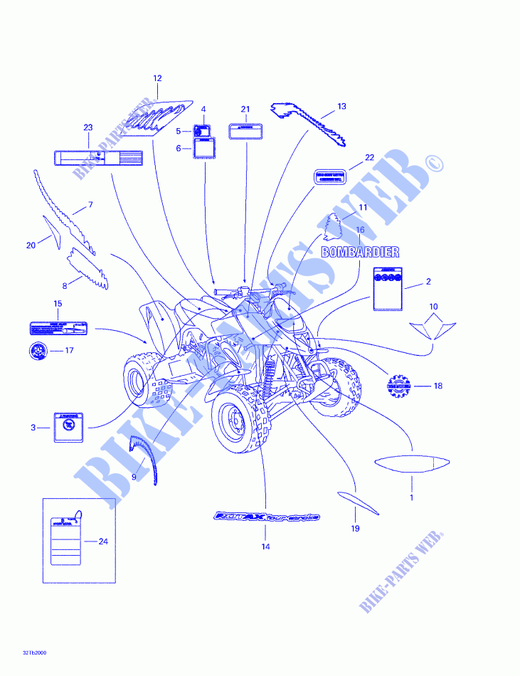 Decals for Can-Am DS 650 7404 2000