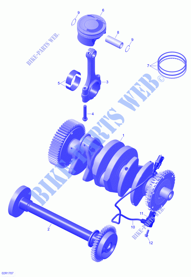 ROTAX   Crankshaft, Pistons and Balance Shaft for Can-Am SPYDER RT LIMITED SE6 DARK EDITION (BUILT BEFORE 09/2020) 2021