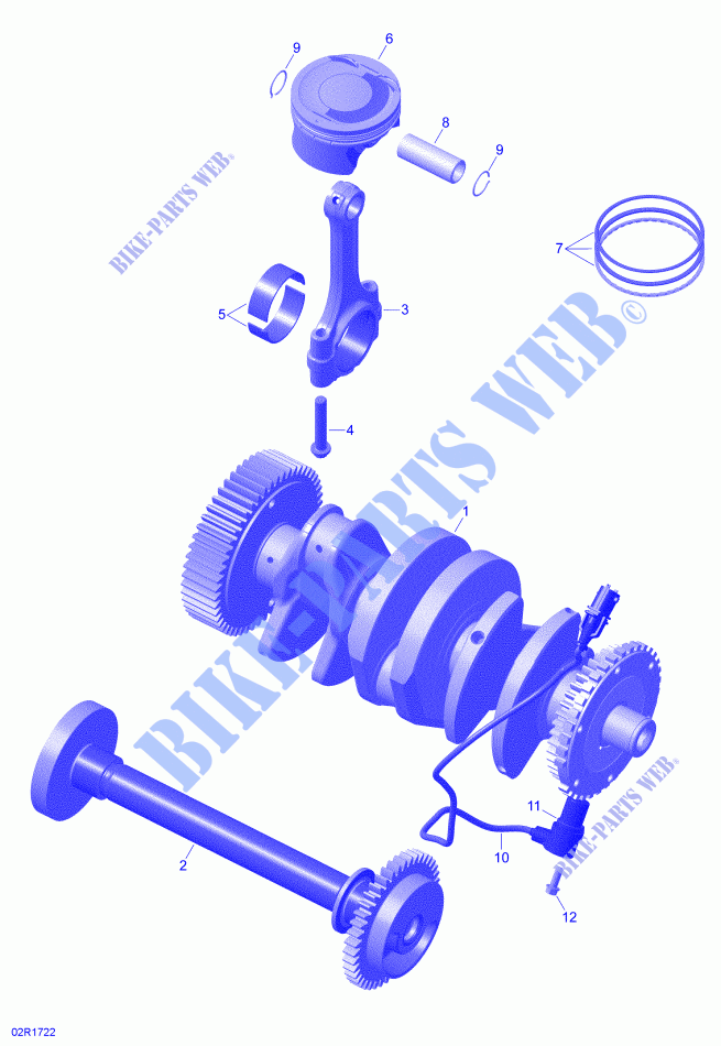 Crankshaft, Pistons and Balance Shaft for Can-Am SPYDER RT LIMITED SE6 CHROME EDITION 2020
