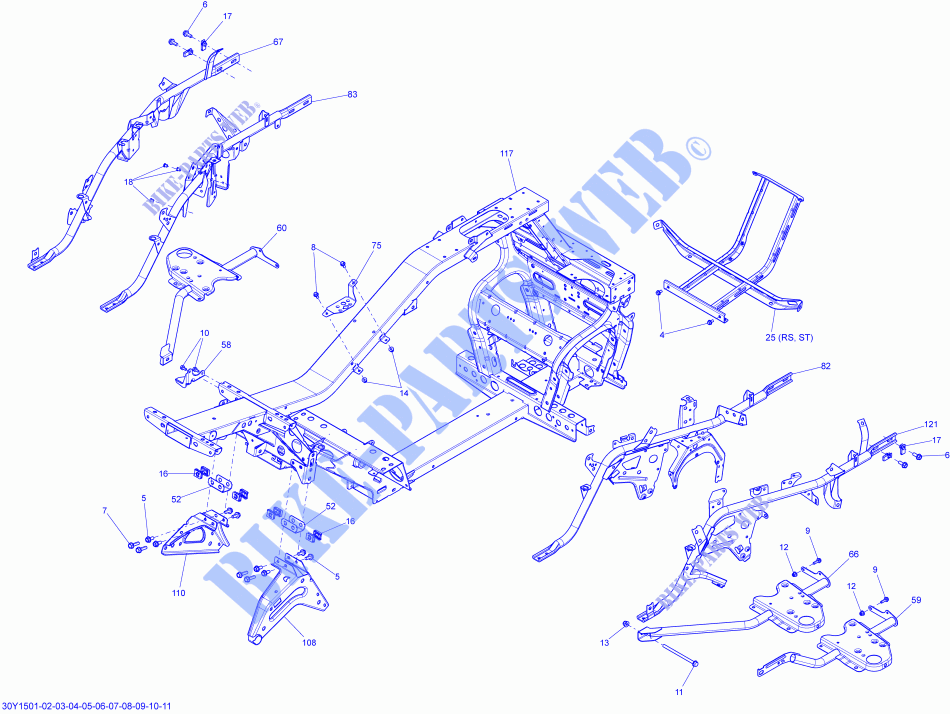 Frame _30Y1506 for Can-Am SPYDER ST-S SE5 2015