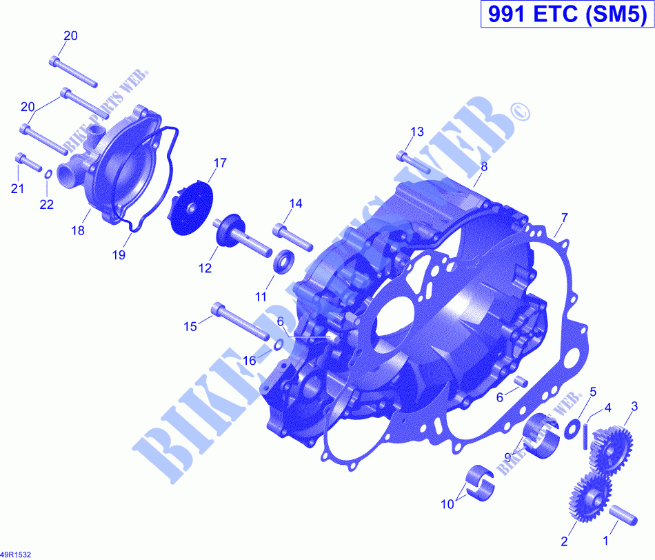 Clutch Cover And Water Pump for Can-Am SPYDER ST-S SM5 2015