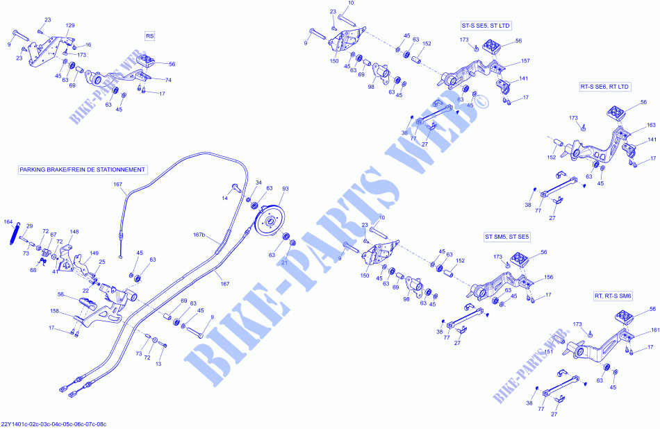 Hydraulic Brake Pedal_22Y1407c for Can-Am SPYDER RS SE5 2014