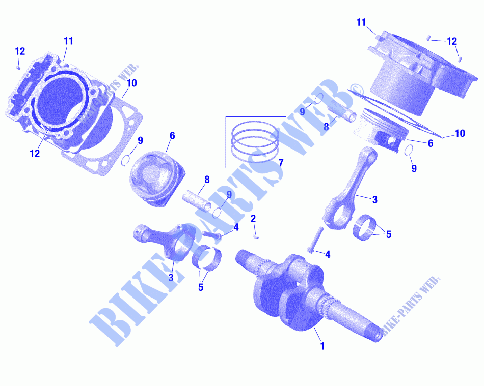 Rotax   Crankshaft, Piston And Cylinder for Can-Am MAVERICK TRAIL 800 2021