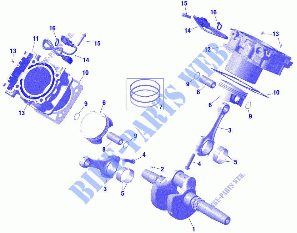 Rotax   Crankshaft, Piston And Cylinder for Can-Am MAVERICK SPORT X RC 1000R 2021
