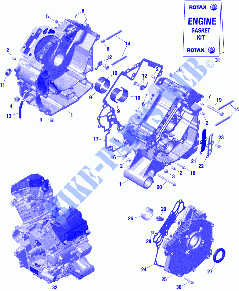 Rotax   Crankcase for Can-Am DEFENDER MAX X MR HD10 2021