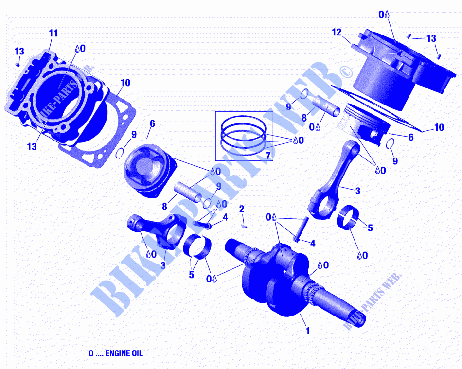 Crankshaft, Piston And Cylinder for Can-Am MAVERICK TRAIL 800 T 2019