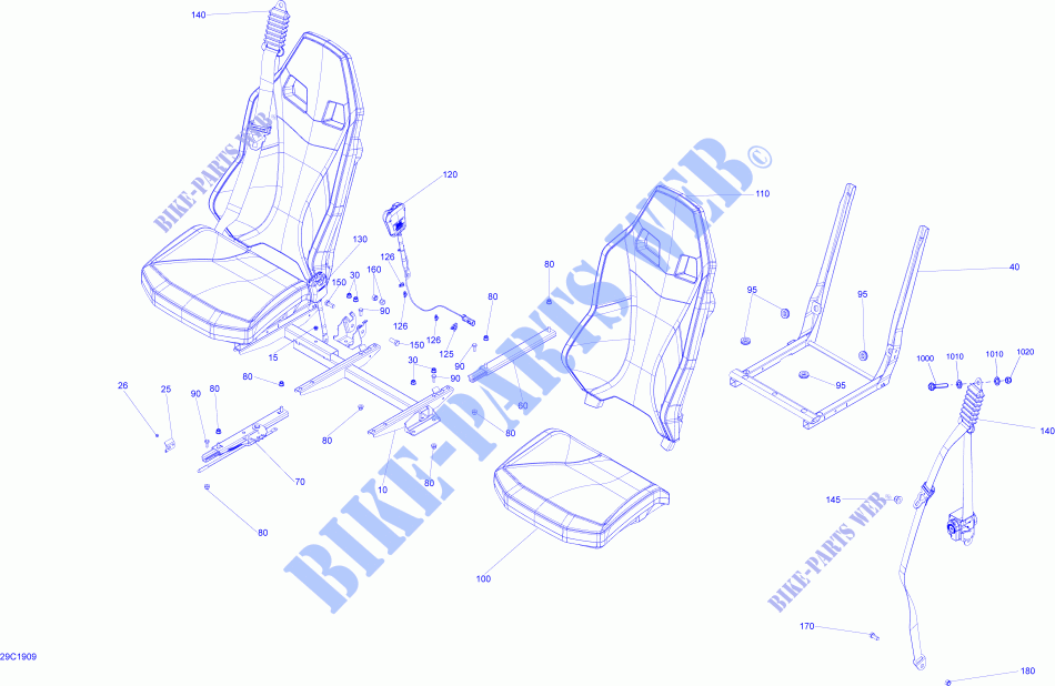 Seat for Can-Am MAVERICK TRAIL 800 2019