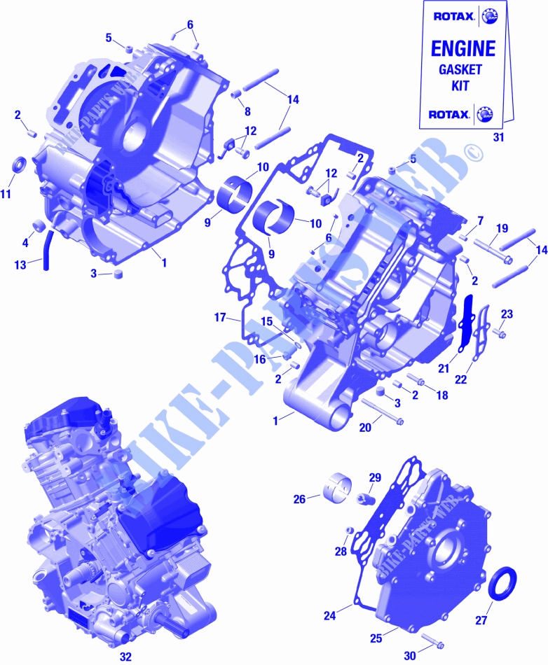 01  ROTAX   Crankcase for Can-Am Traxter X MR HD10 2024