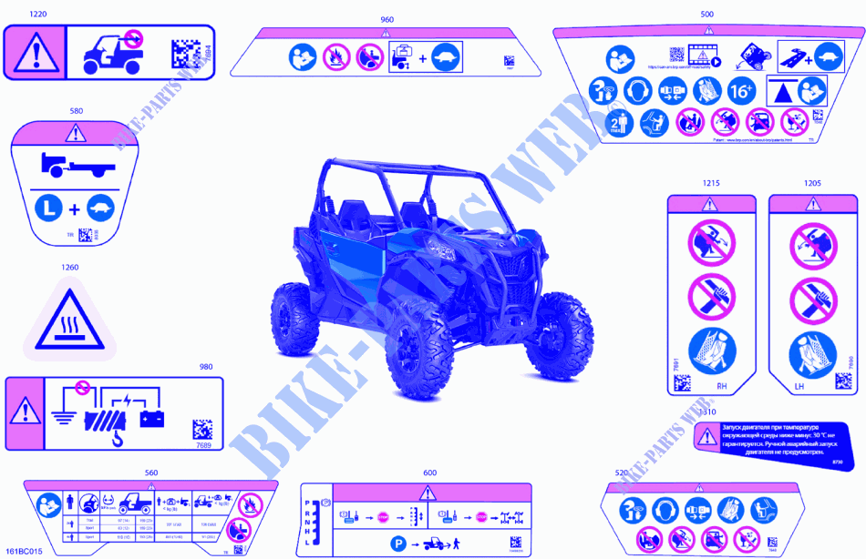 07  Body   Warning Decals for Can-Am Maverick Trail DPS 1000 2023