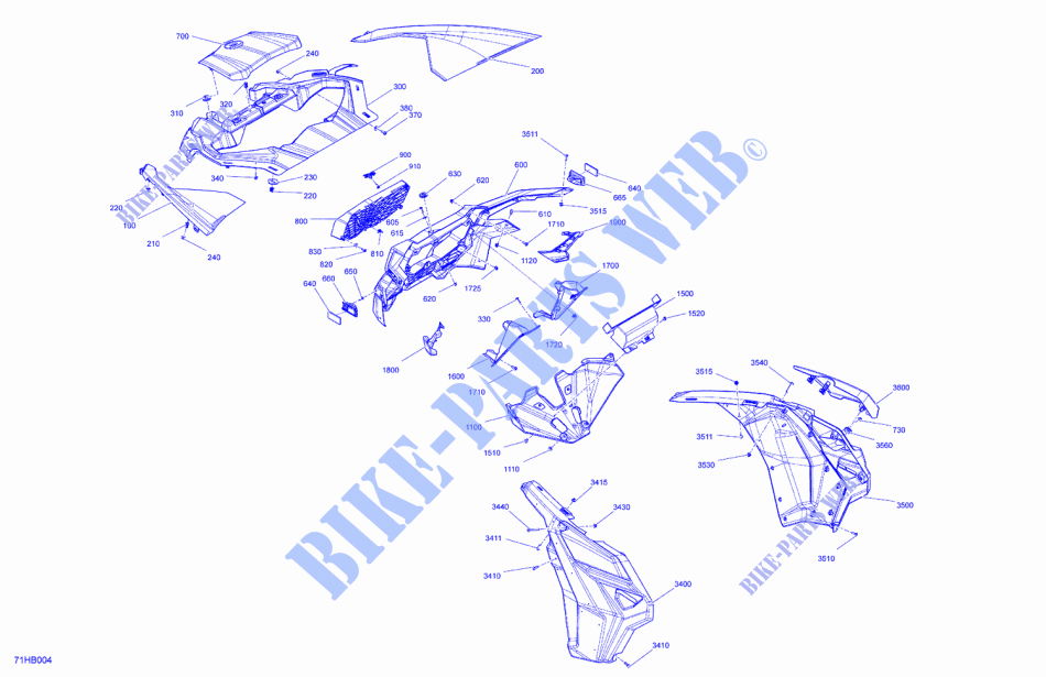 07  Carrosserie   Section Avant for Can-Am Maverick XRS Turbo RR 2022