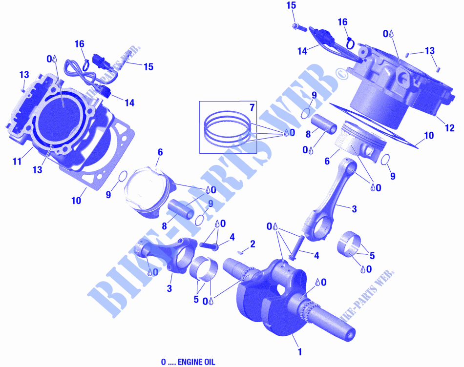 01  Rotax   Vilebrequin, Piston Et Cylindre for Can-Am Outlander MAX XTP 1000R 2022